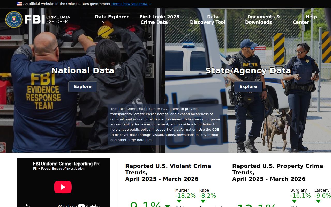 Ashburn criminal history FBI crime data filters