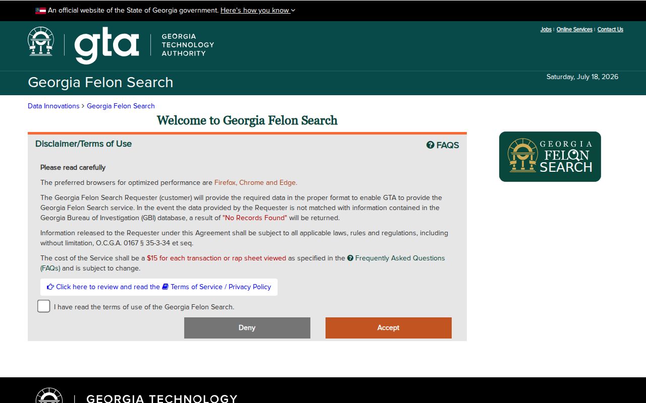 Turner County criminal history Georgia Felon Search portal