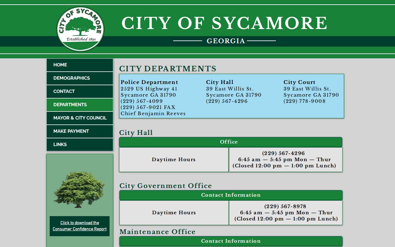 Sycamore criminal history police and court directory